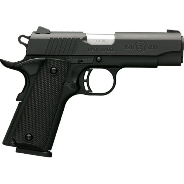 BROWNING 1911-380 BLACK LABEL - COMPACT 3.62"FS 8RD BLACK/SYN