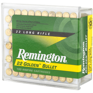 Remington Ammunition 21276 Golden Bullet  22LR 40gr Plated Lead Round Nose 100 Per Box/50 Case