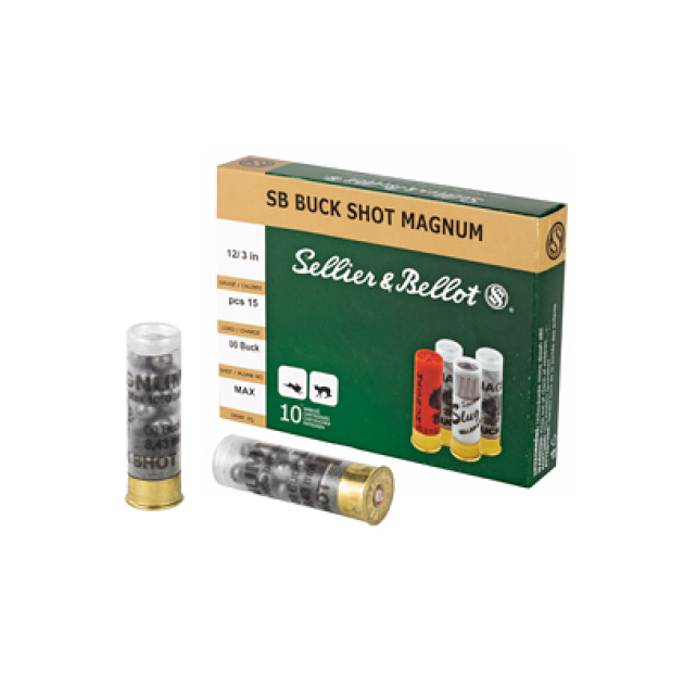 S&B 12GA 3" 00 15PEL 10/250