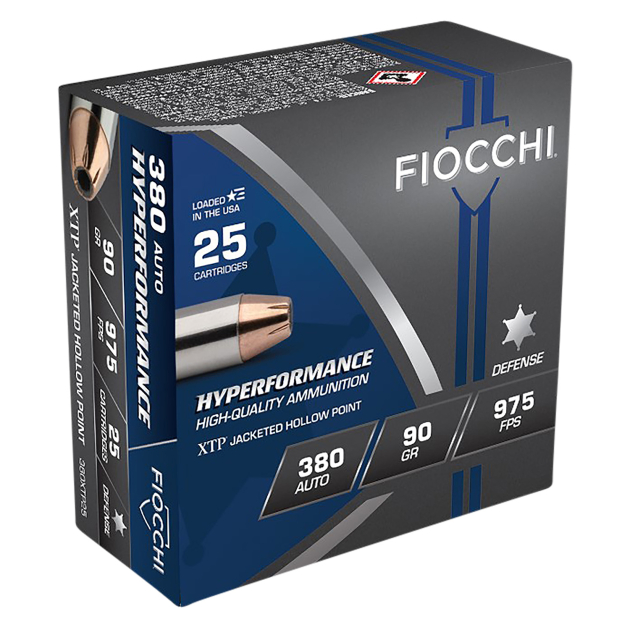 Fiocchi 380XTP25 Hyperformance  380ACP 90gr Hornady XTP Hollow Point 25 Per Box/20 Case