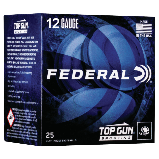 Federal TGSF12875 Top Gun  12Gauge 2.75" 1oz 7.5Shot 25 Per Box/10 Case