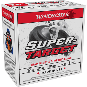 Winchester Ammo TRGT128 Super-Target Light Target 12Gauge 2.75" 1 1/8oz 8Shot 25 Per Box/10 Case