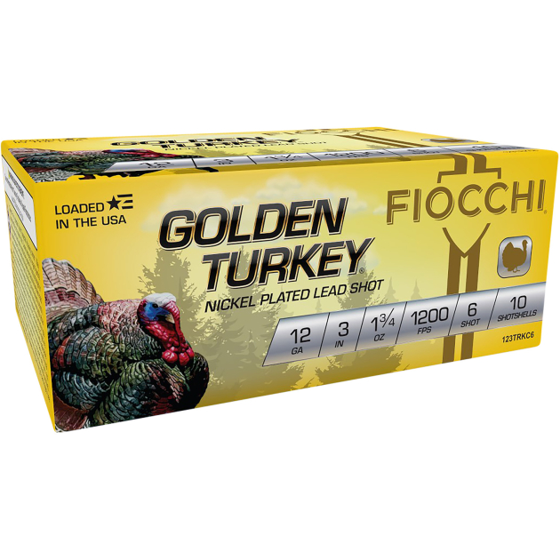 Fiocchi 123TRKC6 Golden Turkey  12Gauge 3" 1 3/4oz 6Shot 10 Per Box/10 Case