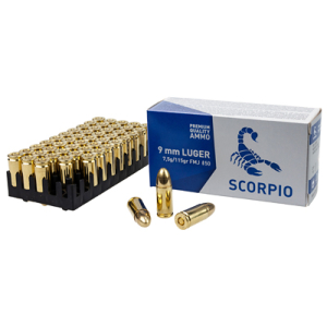SCORPIO AMMO 9MM 115GR FMJ 50/1000