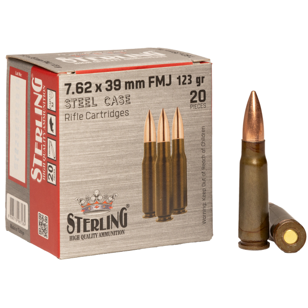 Sterling 8698779967284   7.62x39mm 123gr Full Metal Jacket 20 Per Box/50 Case