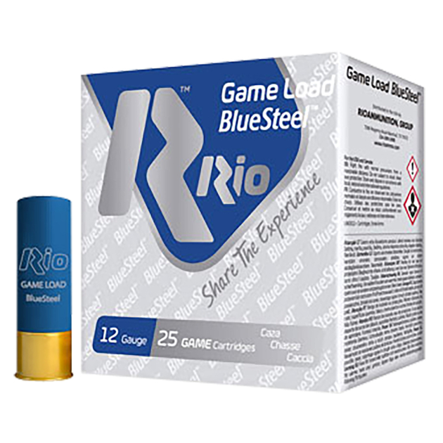 Rio Ammunition GLBS327 Game Load BlueSteel  12Gauge 2.75" 1 1/8oz 7Shot 25 Per Box/10 Case