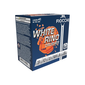 Fiocchi 12WRCRS8 Exacta Target White Rino Crusher 12Gauge 2.75" 1 1/8oz 8Shot 25 Per Box/10 Case