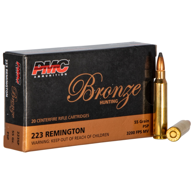 PMC 223SP Bronze  223Rem 55gr Pointed Soft Point 20 Per Box/10 Case