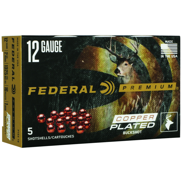Federal P1541B Premium Max Buck 12Gauge 2.75" 1BuckShot 16Pellets 5 Per Box/50 Case