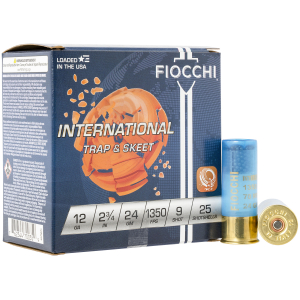 Fiocchi 12IN249 Exacta Target International Trap & Skeet 12Gauge 2.75" 24gram 9Shot 25 Per Box/10 Case