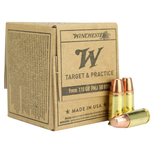 Winchester Ammo SG9W50 USA  9mmLuger 115gr Full Metal Jacket 50 Per Box/20 Case