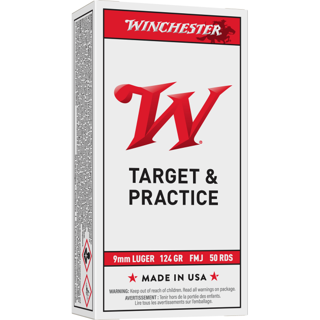 Winchester Ammo USA9MM USA  9mmLuger 124gr Full Metal Jacket 50 Per Box/10 Case