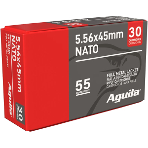 Aguila 1E556155   5.56x45mmNATO 55gr Full Metal Jacket 30 Per Box/75 Case