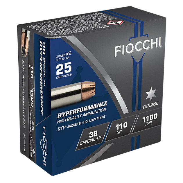 Fiocchi 38XTPB25 Hyperformance  38Special+P 110gr Hornady XTP Hollow Point 25 Per Box/20 Case
