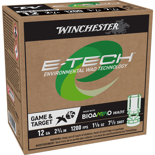 Winchester Ammo WCM127 E-Tech  12Gauge 2.75" 1 1/8oz 7.5Shot 25 Per Box/10 Case