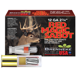 Brenneke SL122RMS Red Magic  12Gauge 2.75" 1oz Sabot Slug Shot 5 Per Box/50 Case
