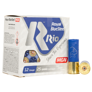 Rio Ammunition RBSM323 Royal BlueSteel  12Gauge 3" 1 1/8oz 3Shot 25 Per Box/10 Case
