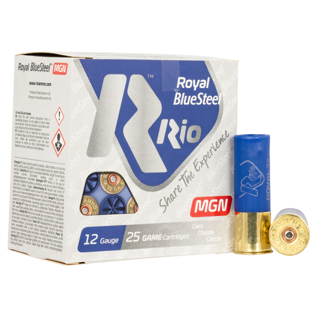 Rio Ammunition RBSM323 Royal BlueSteel  12Gauge 3" 1 1/8oz 3Shot 25 Per Box/10 Case
