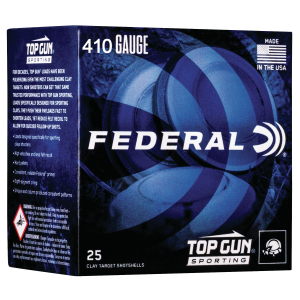 Federal TGS412148 Top Gun  410Gauge 2.50" 1/2oz 8Shot 25 Per Box/10 Case