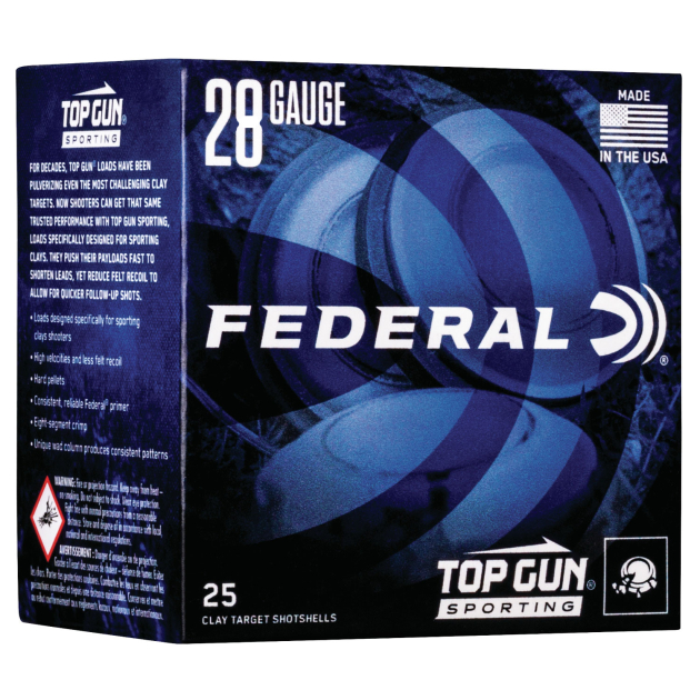 Federal TGS28218 Top Gun  28Gauge 2.75" 3/4oz 8Shot 25 Per Box/10 Case