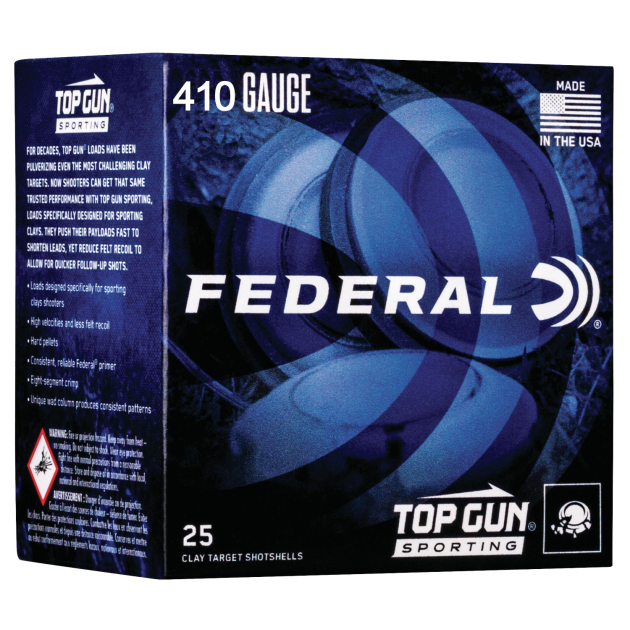 Federal TGS4121475 Top Gun  410Gauge 2.50" 1/2oz 7.5Shot 25 Per Box/10 Case