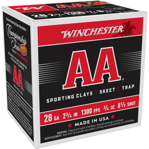 Winchester Ammo AASC2885 AA Super Sport Sporting Clay 28Gauge 2.75" 3/4oz 8.5Shot 25 Per Box/10 Case