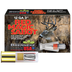 Brenneke SL123RMS Red Magic  12Gauge 3" 1oz Sabot Slug Shot 5 Per Box/50 Case