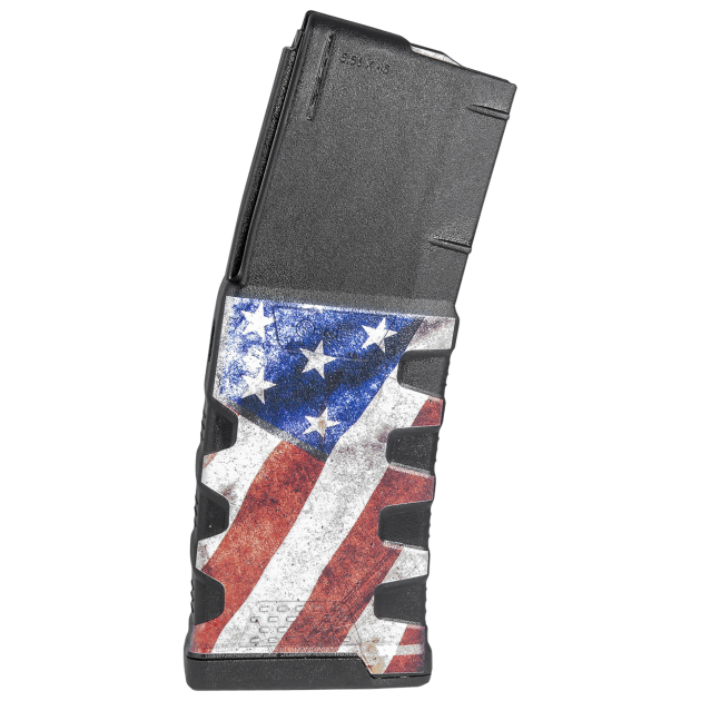 Mission First Tactical EXDPM556AFM1 Extreme Duty  30rd 223 Rem/5.56x45mm Fits AR-15/M4 Black w/American Flag M1 Polymer