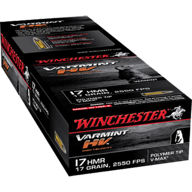Winchester Ammo S17HMR1 Varmint HV  17HMR 17gr Hornady V Max 50 Per Box/20 Case