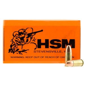 HSM 9MM2R Training  *Remanufactured 9mm Luger 115 gr Full Metal Jacket 50 Per Box/ 20 Case