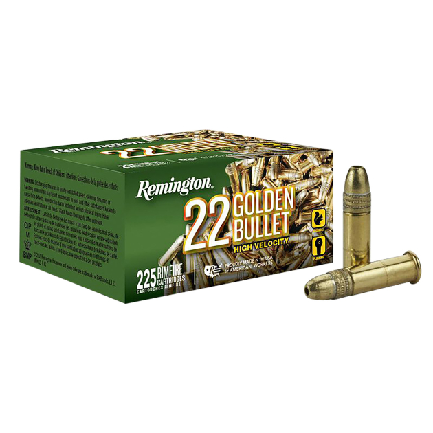Remington Ammunition 21229 Golden Bullet Rimfire 22LR 36gr Plated Hollow Point 225 Per Box/10 Case