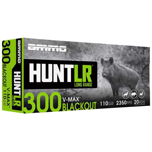 Ammo Inc 300B110VMXA20 Signature  300Blackout 110gr Hornady V-Max 20 Per Box/10 Case
