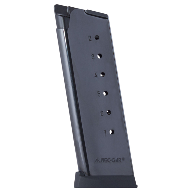 Mec-Gar MGCO4507BPF Standard  Blued Detachable 7rd 45 ACP for 1911 Officer