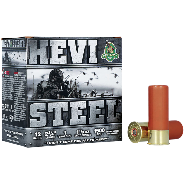 HEVI-Shot HS61221 HEVI-Steel  12Gauge 2.75" 1 1/8oz 1Shot 25 Per Box/10 Case