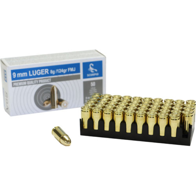 SCORPIO 9MM LUGER 124GR FMJ - 50RD 20BX/CS