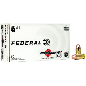 Federal RTP45230 Range & Target  45ACP 230gr Full Metal Jacket 50 Per Box/20 Case