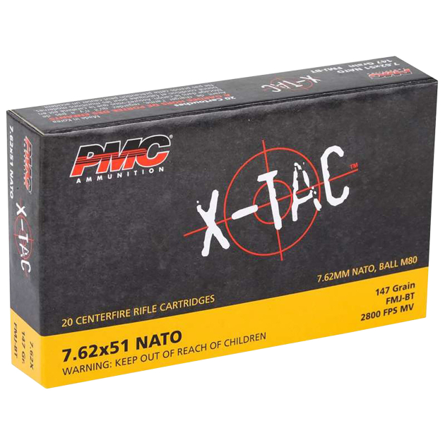 PMC 762X X-Tac  7.62x51mmNATO 147gr Full Metal Jacket Boat Tail 20 Per Box/25 Case