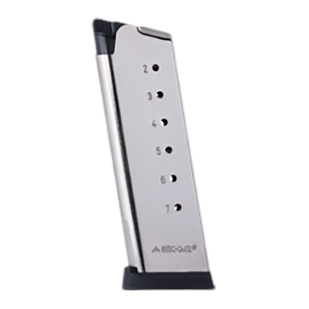 Mec-Gar MGCO4507NPF 1911 Officers  7rd 45 ACP Nickel Carbon Steel