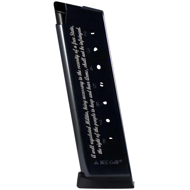 Mec-Gar MGCG45082A Standard  8rd 45 ACP Fits 1911 Government Blued w.2nd Amendment Engraving Carbon Steel