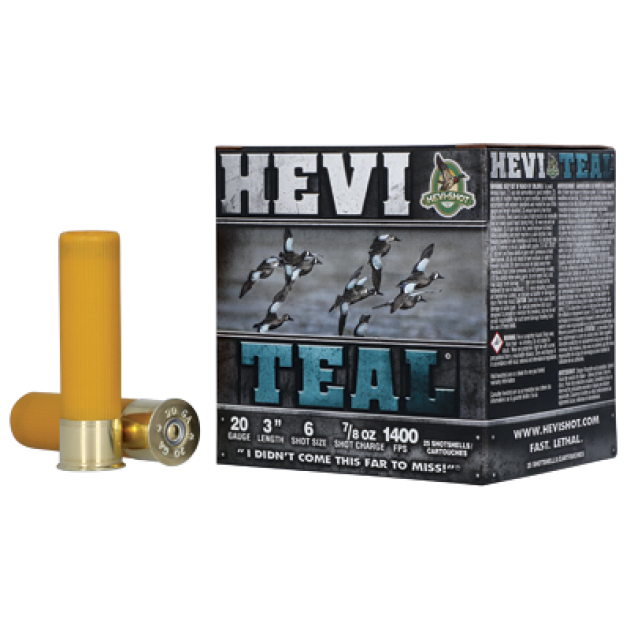 HEVI TEAL 20GA 3" #6 25/250