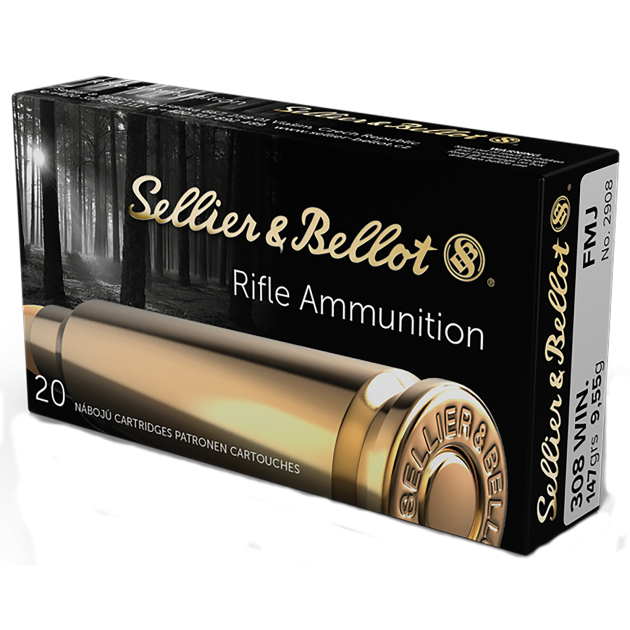 Sellier & Bellot SB308A Rifle  308Win 147gr Full Metal Jacket 20 Per Box/25 Case