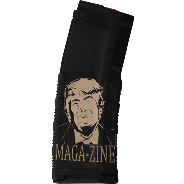 Black Rain Ordnance MAG30TRUMPMAGAZNE Magazine  30rd 223 Rem/5.56 NATO Trump MAGA-ZINE Engraving Fits AR-15 Black Polymer