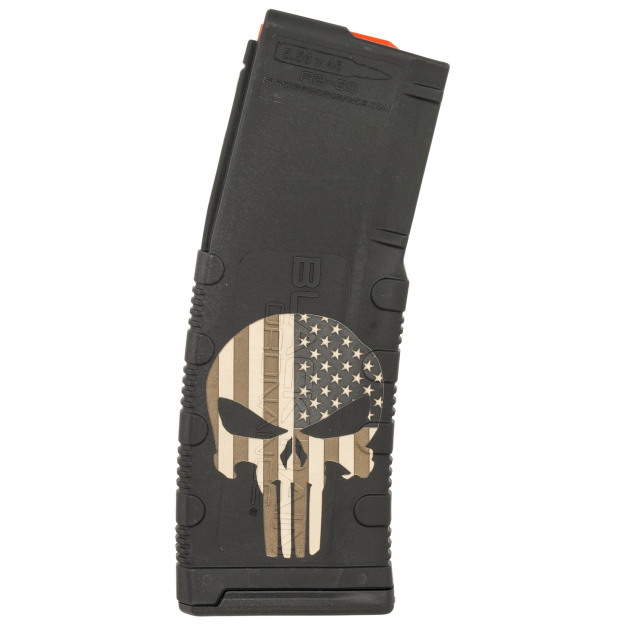 Black Rain Ordnance MAG30PUNISHW/FLAG Magazine  30rd 223 Rem/5.56 NATO Punisher American Flag Engraving Fits AR-15 Platform