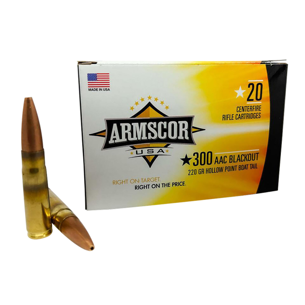 Armscor FAC300AAC3N USA  300Blackout 220gr Hollow Point Boat Tail 20 Per Box/10 Case