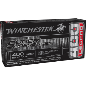 Winchester Ammo SUP400 Super Suppressed  400Legend 300gr Open Tip 20 Per Box/10 Case