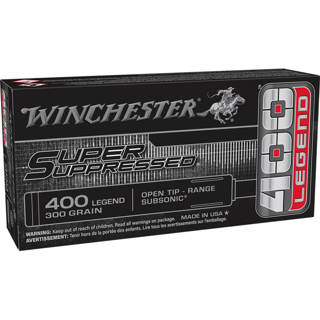 Winchester Ammo SUP400 Super Suppressed  400Legend 300gr Open Tip 20 Per Box/10 Case