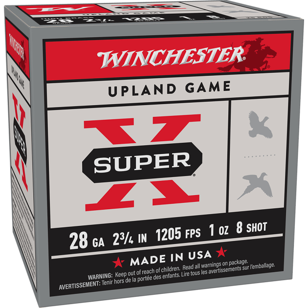 Winchester Ammo X28H8 Super X Heavy Game Load High Brass 28Gauge 2.75" 1oz 8Shot 25 Per Box/10 Case