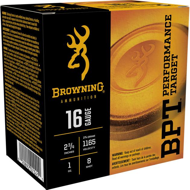 Browning Ammo B193611628 BPT Performance Target  16Gauge 2.75" 1oz 8Shot 25 Per Box/10 Case