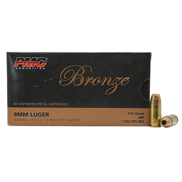 PMC 9B Bronze  9mmLuger 115gr Jacketed Hollow Point 50 Per Box/20 Case