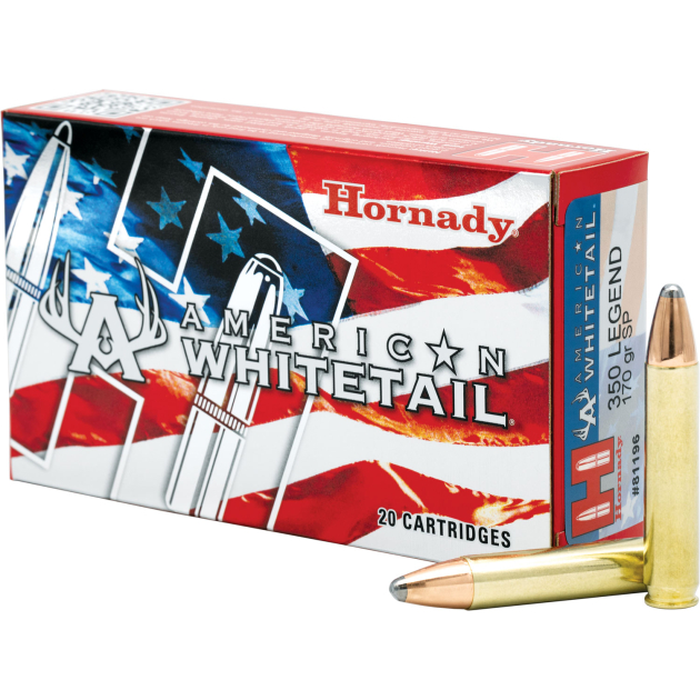 Hornady 81196 American Whitetail  350Legend 170gr InterLock 20 Per Box/10 Case